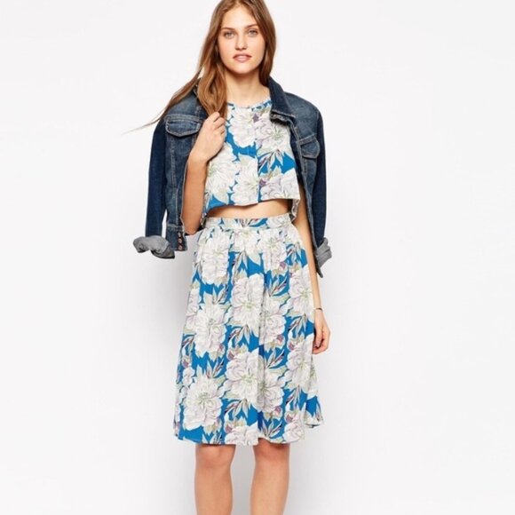 ASOS Brave Soul Hawaii Tropcial 2 Piece Skirt Tank - Picture 1 of 8